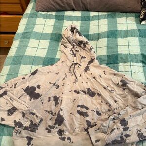 Women’s Nike size medium Gray and Black Tie-Dye crop Hoodie